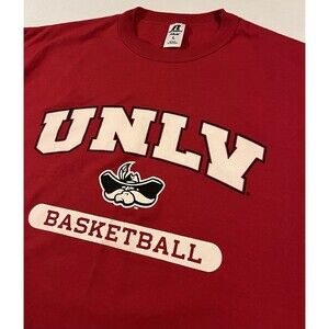 Vintage UNLV Rebels Basketball Vegas University NCAA College Red T-Shirt LARGE